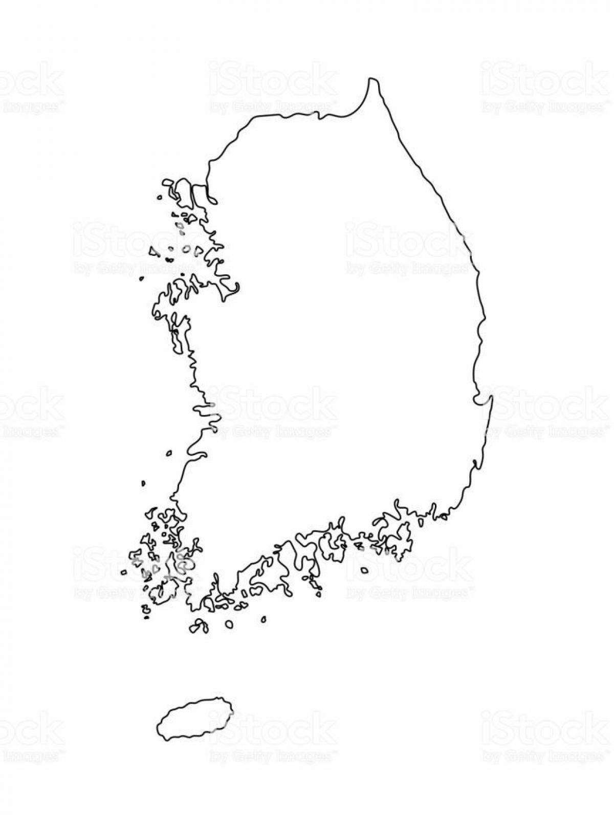 Carte vide de la Corée du Sud (ROK)
