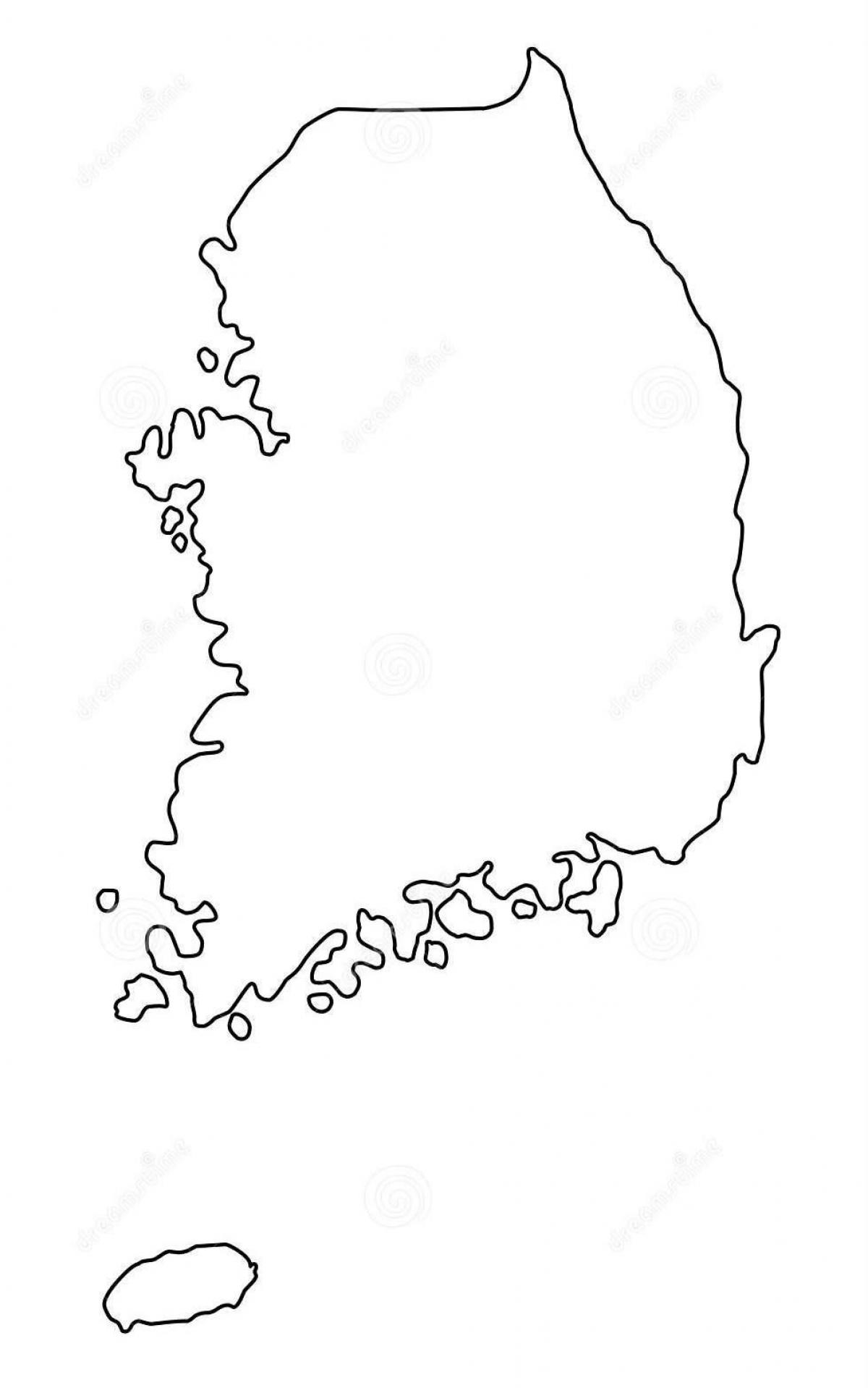 Carte des contours de la Corée du Sud (ROK)