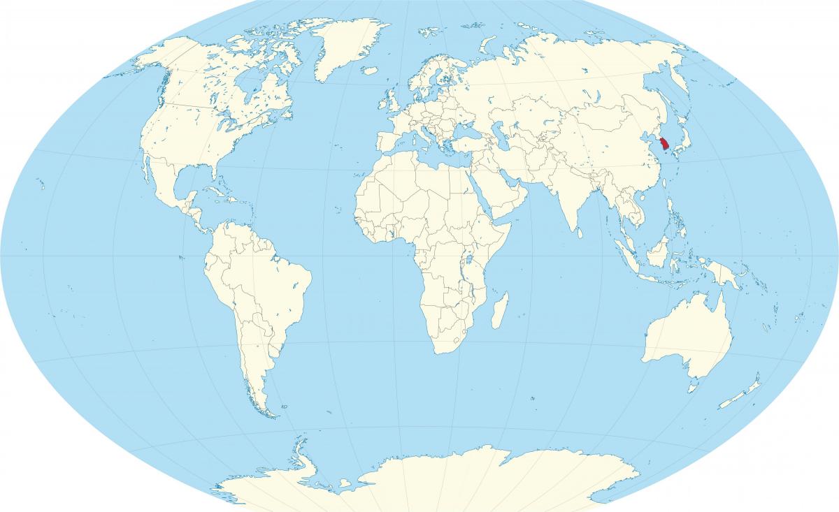 Situation de la Corée du Sud (ROK) sur la carte du monde